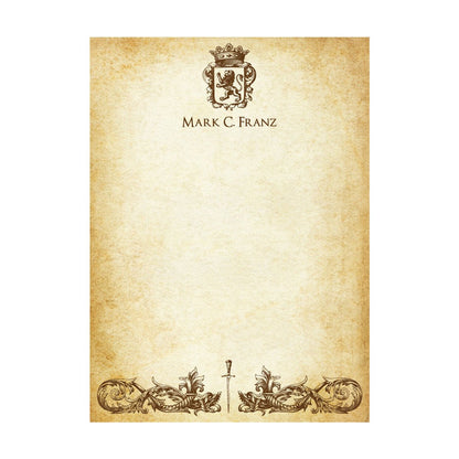 Nostalgic Impressions Vintage Parchment Stationery Gift Set, 20 Sheets and 10 Envelopes, Personalization Available