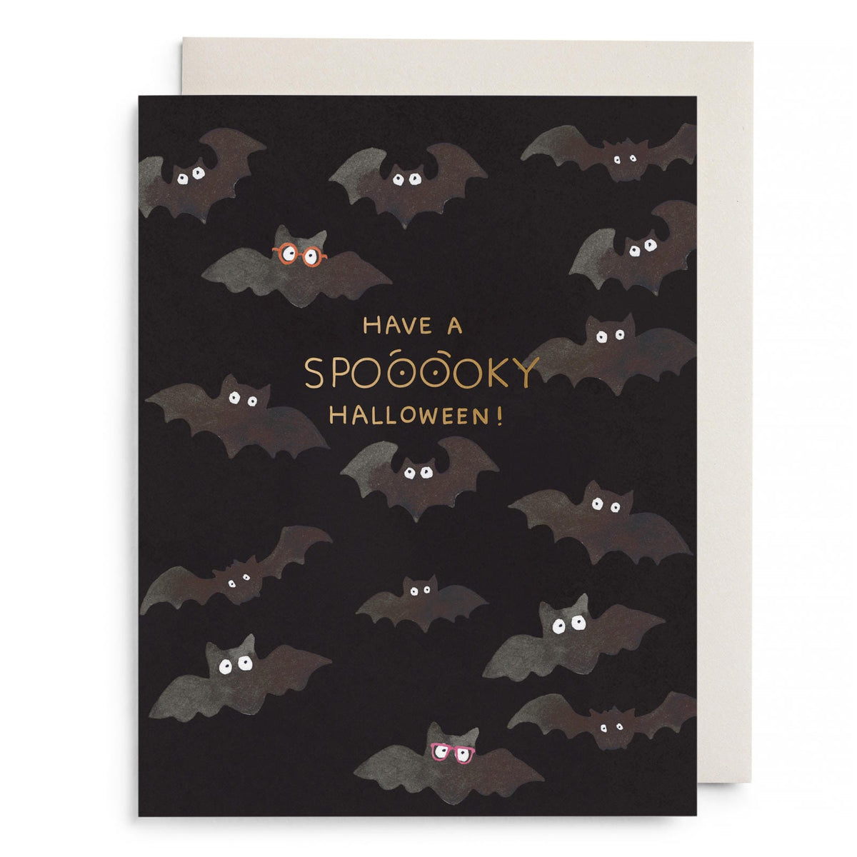 Spooky Bats Halloween Card by E. Frances Paper, front