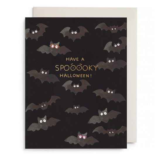 Spooky Bats Halloween Card by E. Frances Paper, front