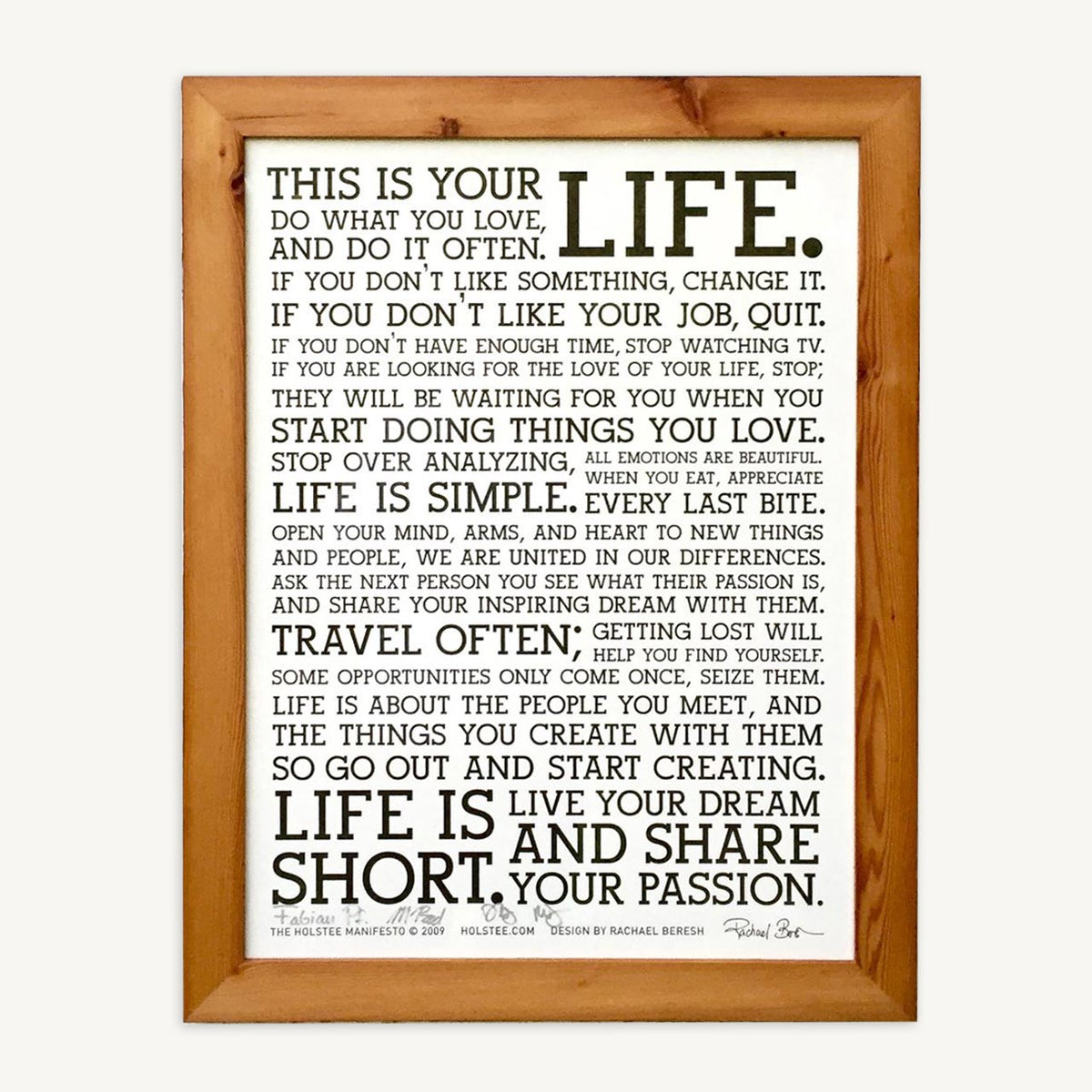 Signed Holstee Manifesto Poster
