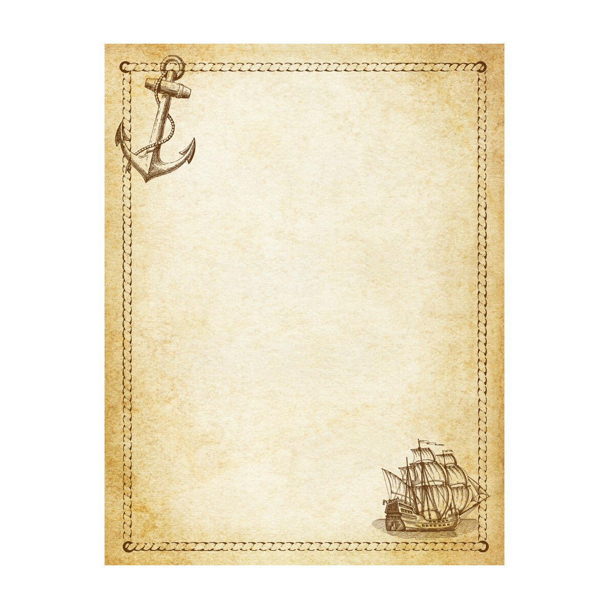 Nostalgic Impressions Vintage Parchment Stationery Gift Set, 20 Sheets and 10 Envelopes, Personalization Available