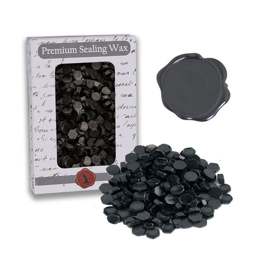 Nostalgic Impressions Black Sealing Wax Beads, 2 oz, About 85 Seals