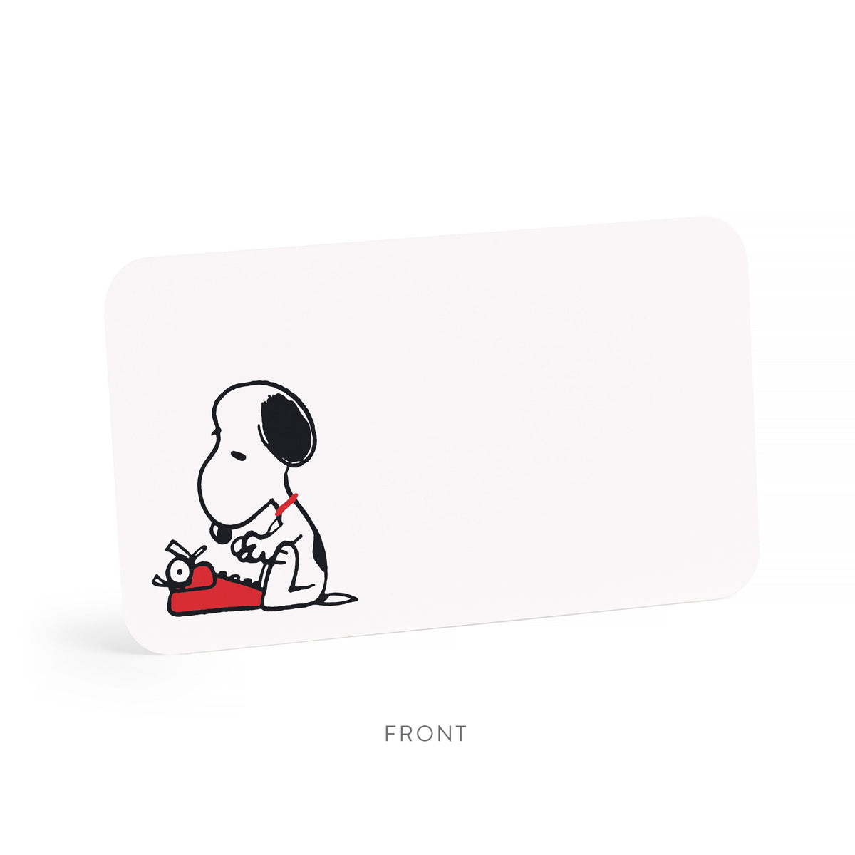 Snoopy Typing Little Notes by E. Frances Paper, card front