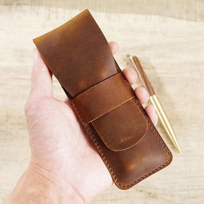 Leather Pen Holder | Handmade Leather Fountain Pen Pouch