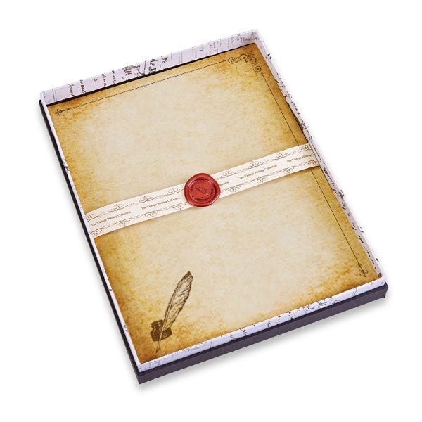 Nostalgic Impressions Vintage Parchment Stationery Gift Set, 20 Sheets and 10 Envelopes, Personalization Available