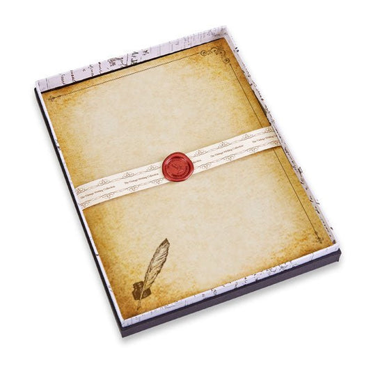 Nostalgic Impressions Vintage Parchment Stationery Gift Set, 20 Sheets and 10 Envelopes, Personalization Available