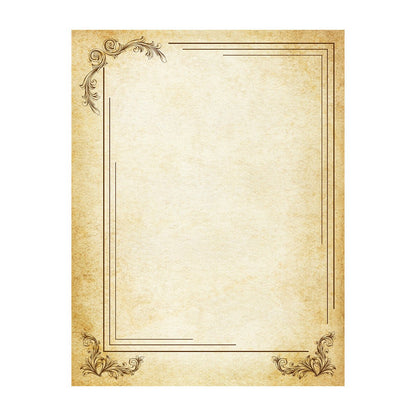 Nostalgic Impressions Vintage Parchment Stationery Gift Set, 20 Sheets and 10 Envelopes, Personalization Available
