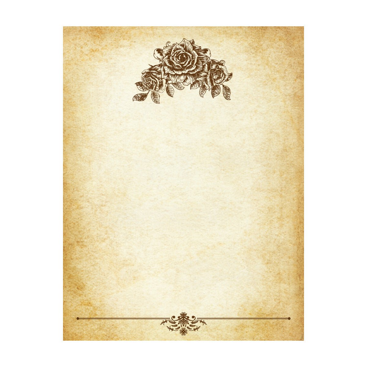 Nostalgic Impressions Vintage Parchment Stationery Gift Set, 20 Sheets and 10 Envelopes, Personalization Available