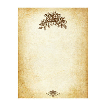 Nostalgic Impressions Vintage Parchment Stationery Gift Set, 20 Sheets and 10 Envelopes, Personalization Available