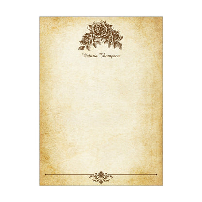 Nostalgic Impressions Vintage Parchment Stationery Gift Set, 20 Sheets and 10 Envelopes, Personalization Available