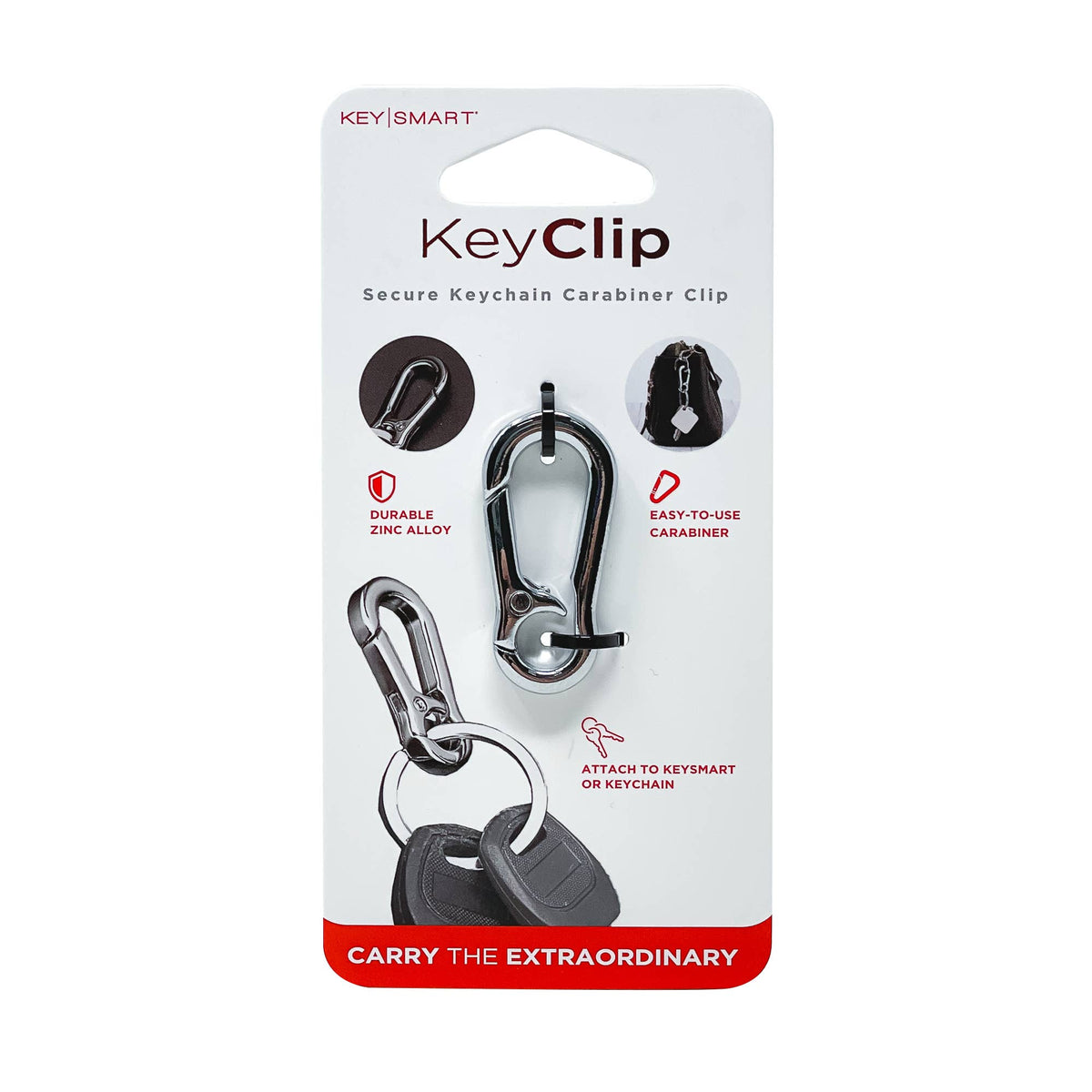 KeyClip Secure Carabiner Clip | Stainless Steel