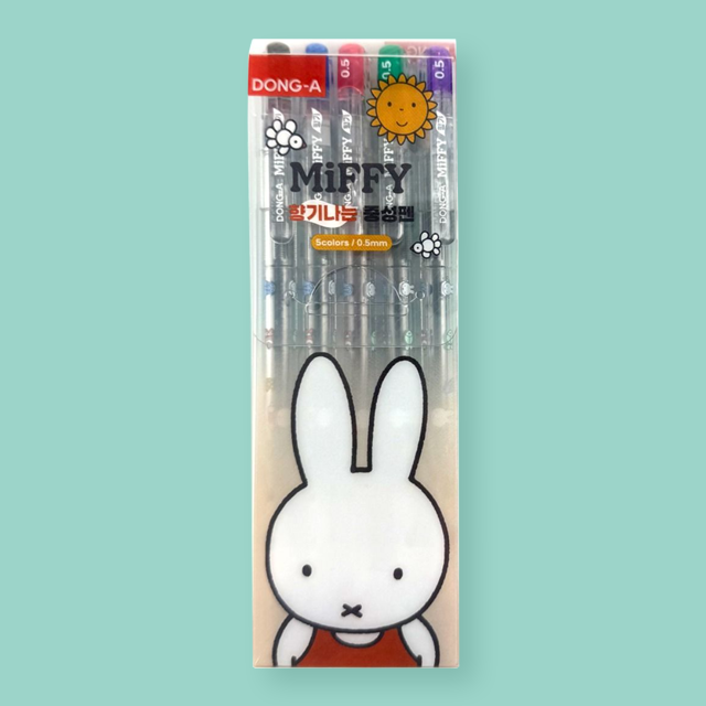 Miffy Scented Gel Pen Set, 5 Colors, 0.5mm