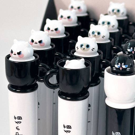 Spinning Cat Teacup Gel Pen, 0.5mm