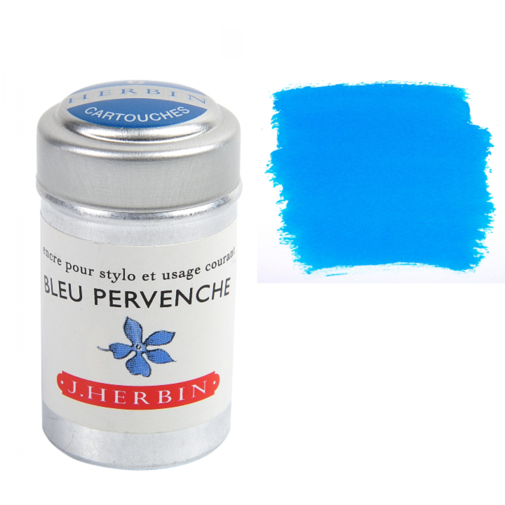 Bleu Pervenche (Perriwinkle)Fountain Pen Ink Cartridges - Tin of 6