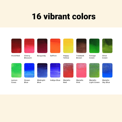 Spring Colorsheets - 16 Handmade Watercolors