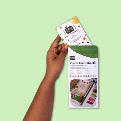 Spring Colorsheets - 16 Handmade Watercolors