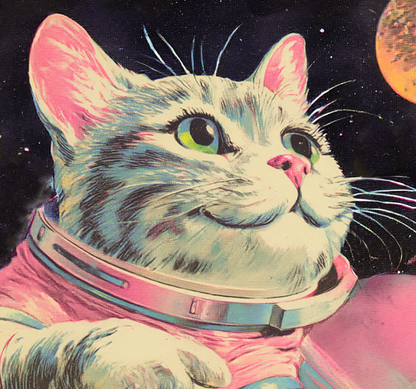 OUT OF THIS WORLD cat~ birthday card
