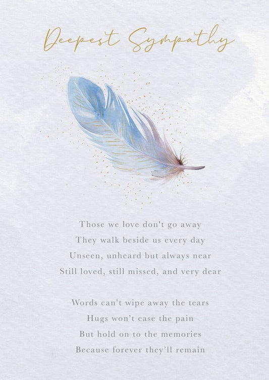 SYMPATHY FEATHER GREETING CARD LING DESIGN