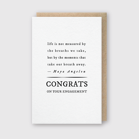 Congrats Engagement Quote Greeting Card: 3 3/8" X 5 3/8"