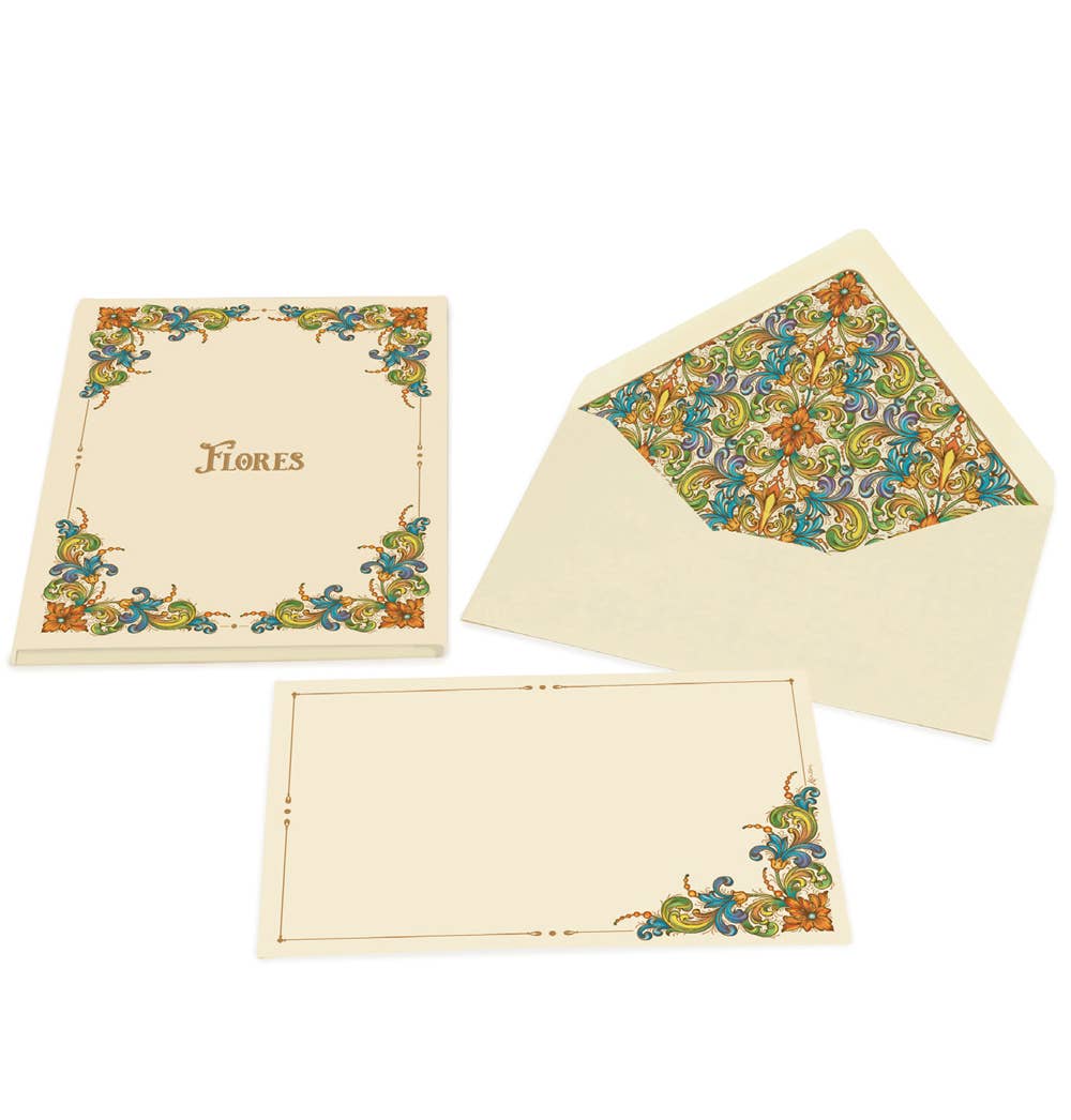Portfolio Cards Large Size, Note Cards, Italian Stationery: PEACOCK
