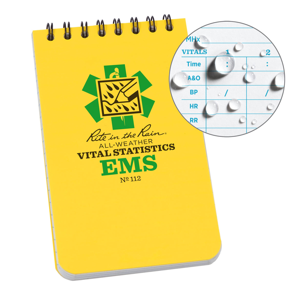 Rite in the Rain EMS Top Spiral Notebook, 3" x 5", Yellow