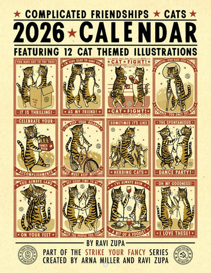 Complicated Friendships Cat 2026 Calendar: 8.5x11