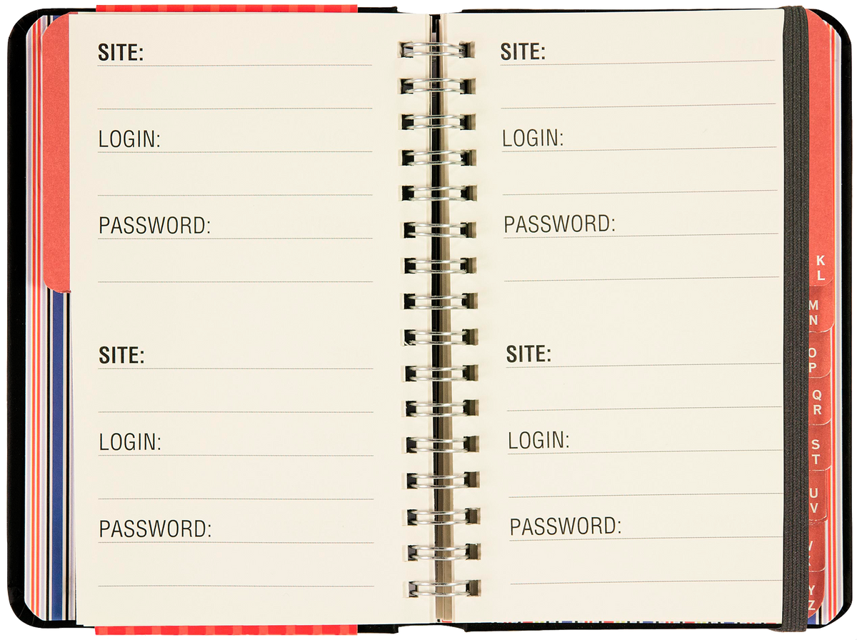 Large Print Internet Address & Password Logbook