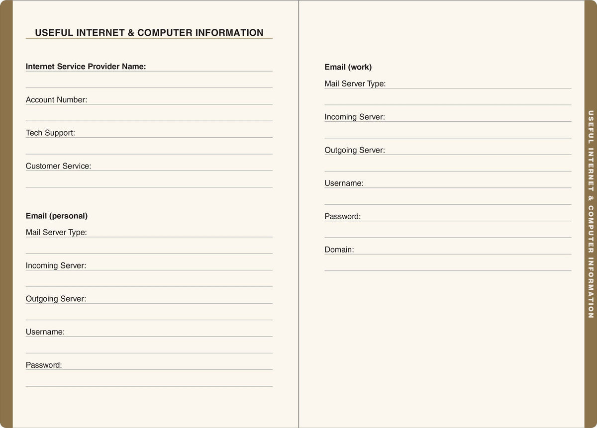 Gilded Floral Large-Format Internet Address & Password Logbook