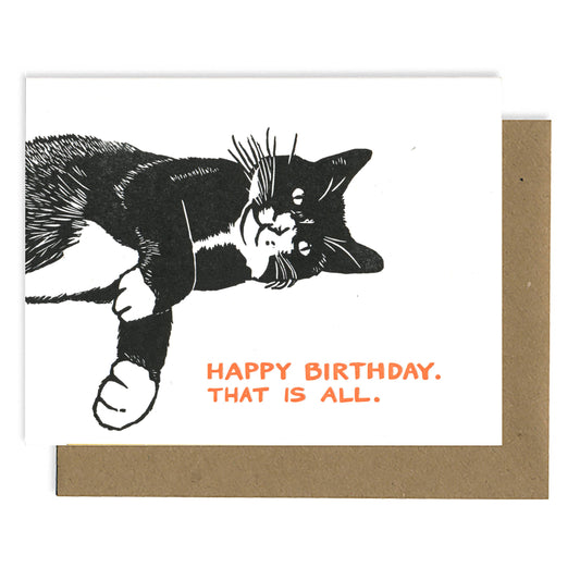 Cat Birthday LETTERPRESS CARD