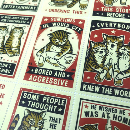 Drinking Cats Stamps
