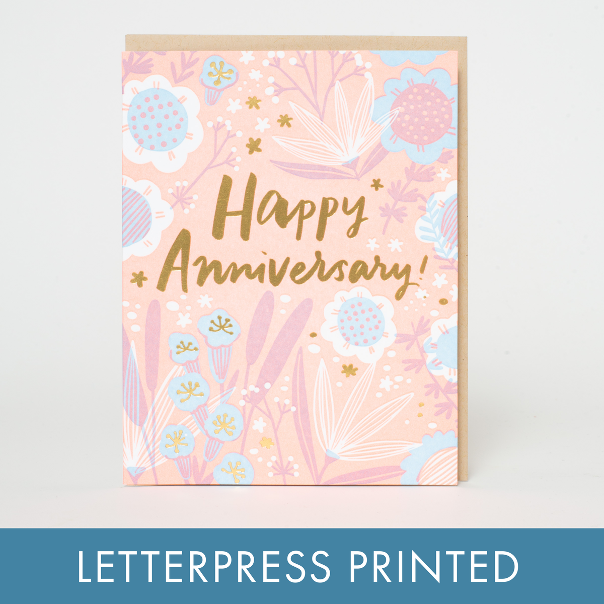 Anniversary Garden Letterpress Greeting Card