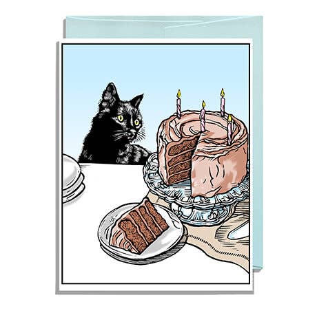Cat and Cake, Lt BLue Envelope