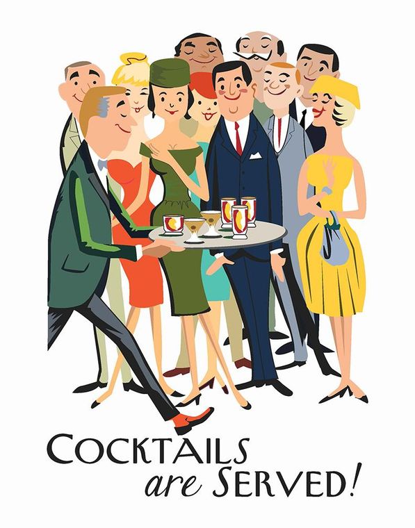 Cocktails Are Served 2.5 x 3.5 Magnet