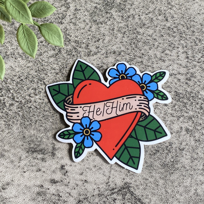 Pronouns: He/Him Vinyl Sticker
