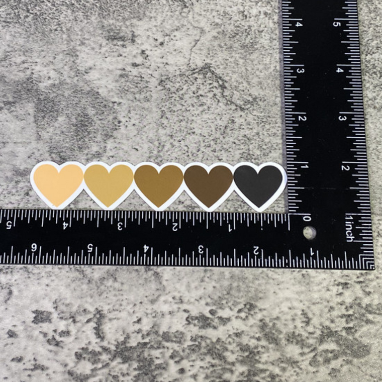 Skin Tone Hearts Vinyl Sticker