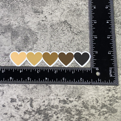 Skin Tone Hearts Vinyl Sticker